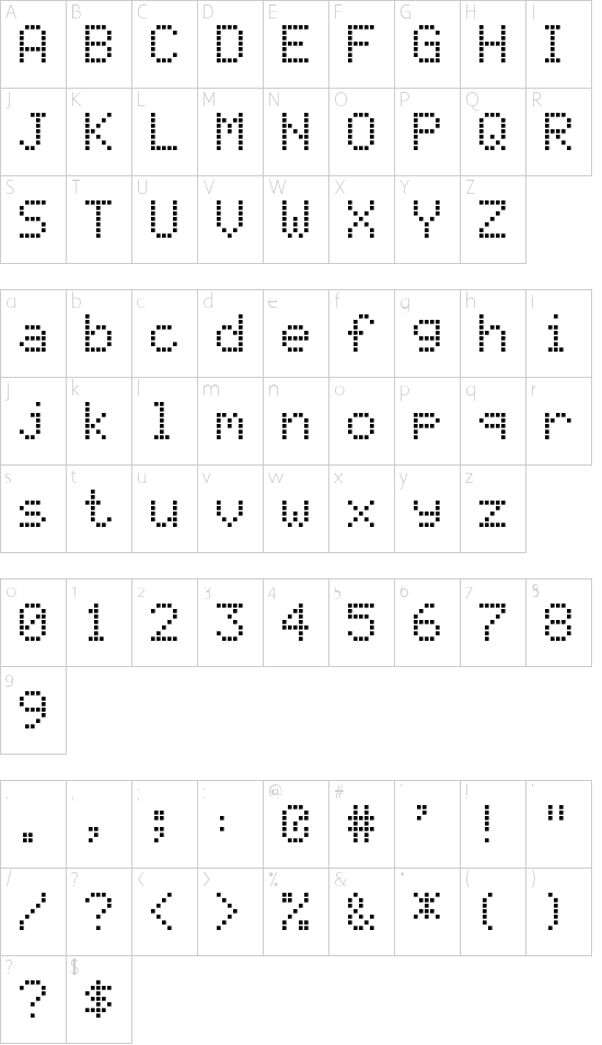 LCD Display Grid Schriftart Font Download Kostenlos